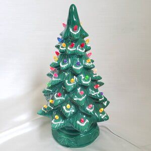 70's Vintage Ceramic Light Up Green Christmas Tree